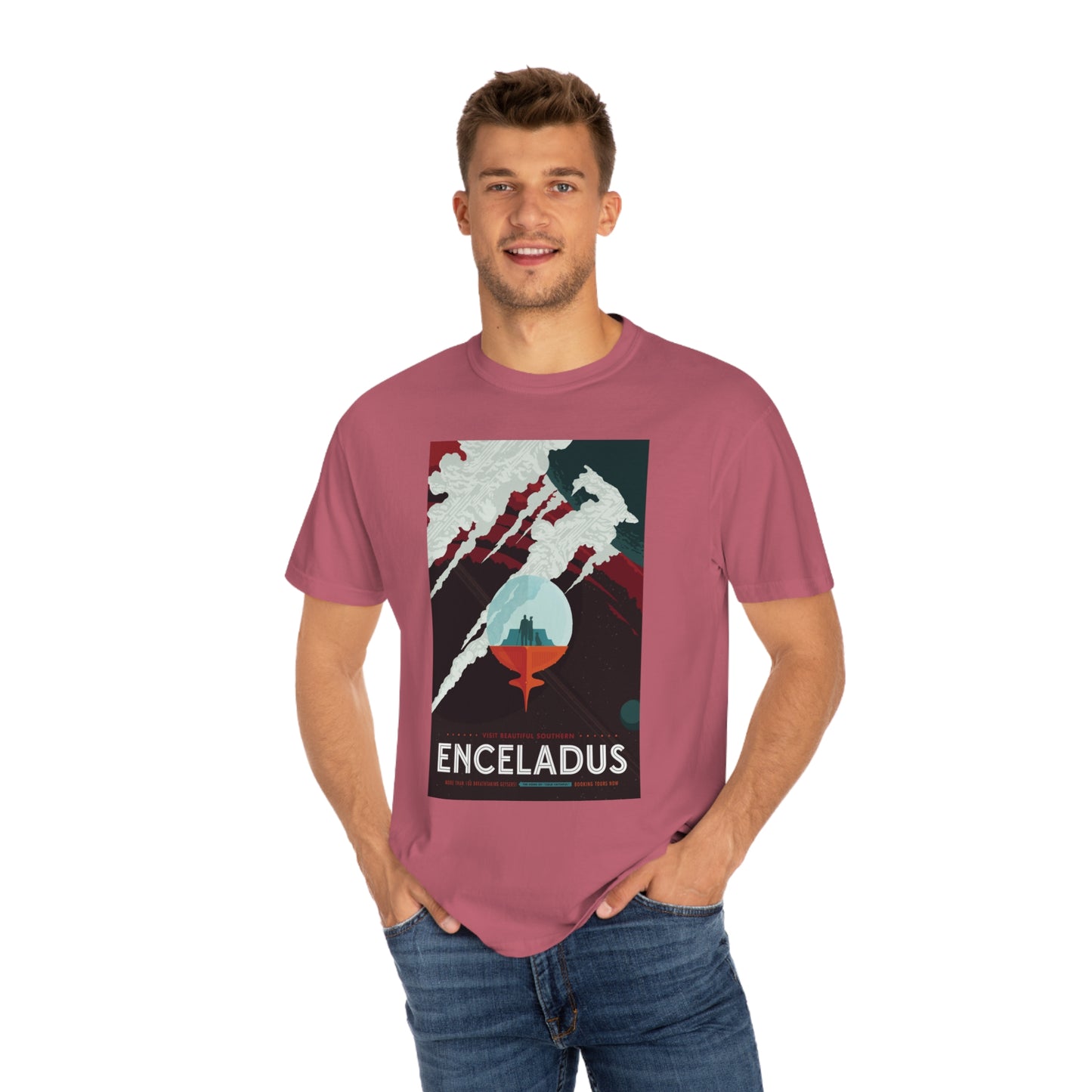 Retrofuturist Enceladus Tourism Print Shirt