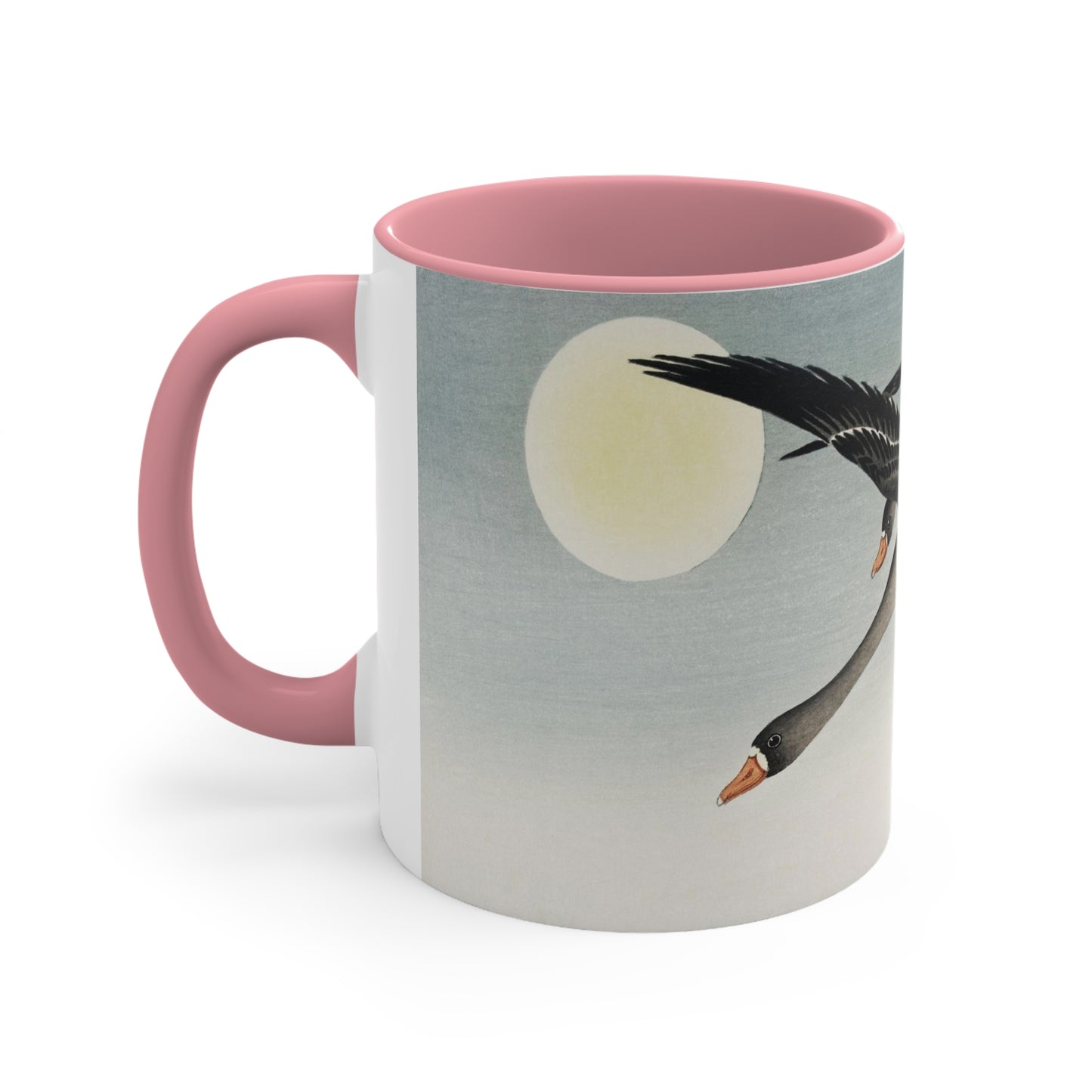 Birds at Full Moon Japanese Print Accent Coffee Mug, 11oz