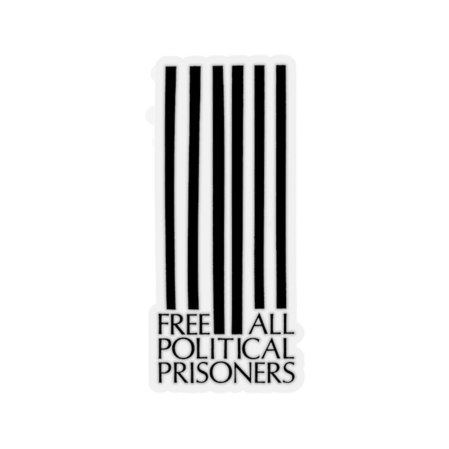 'Free All Political Prisoners' (Black Lettering) Sticker