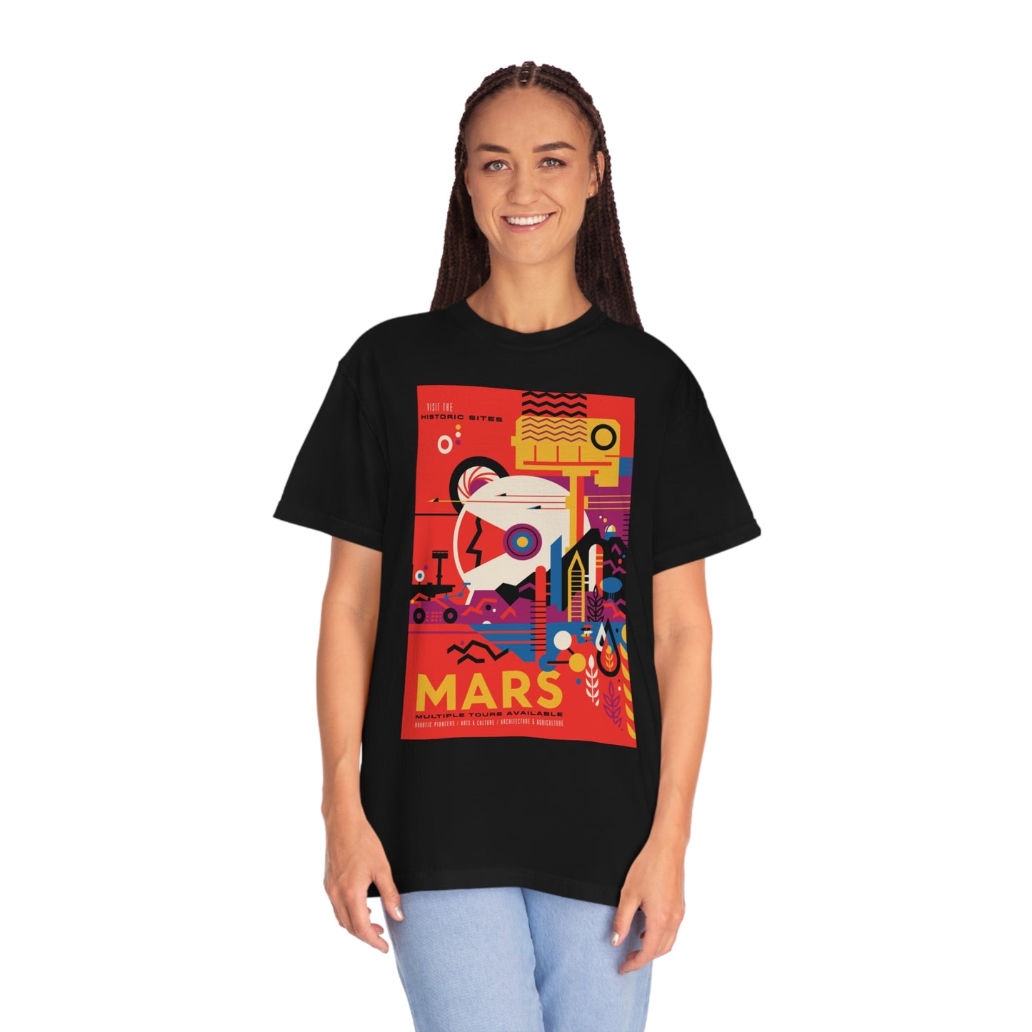 Retrofuturist Mars Tourism Print Shirt