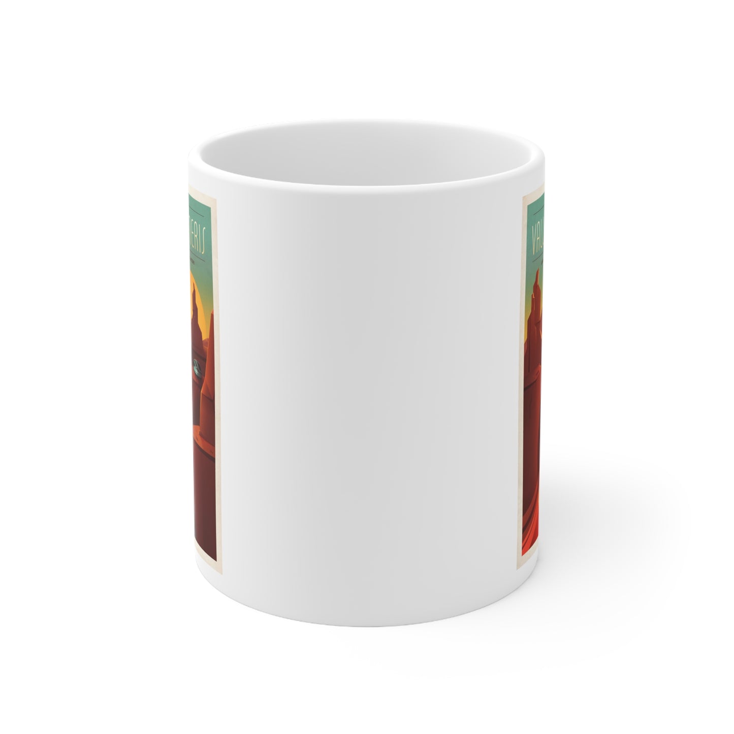 Retrofuturist Mars Space Tourism Ceramic Mug 11oz