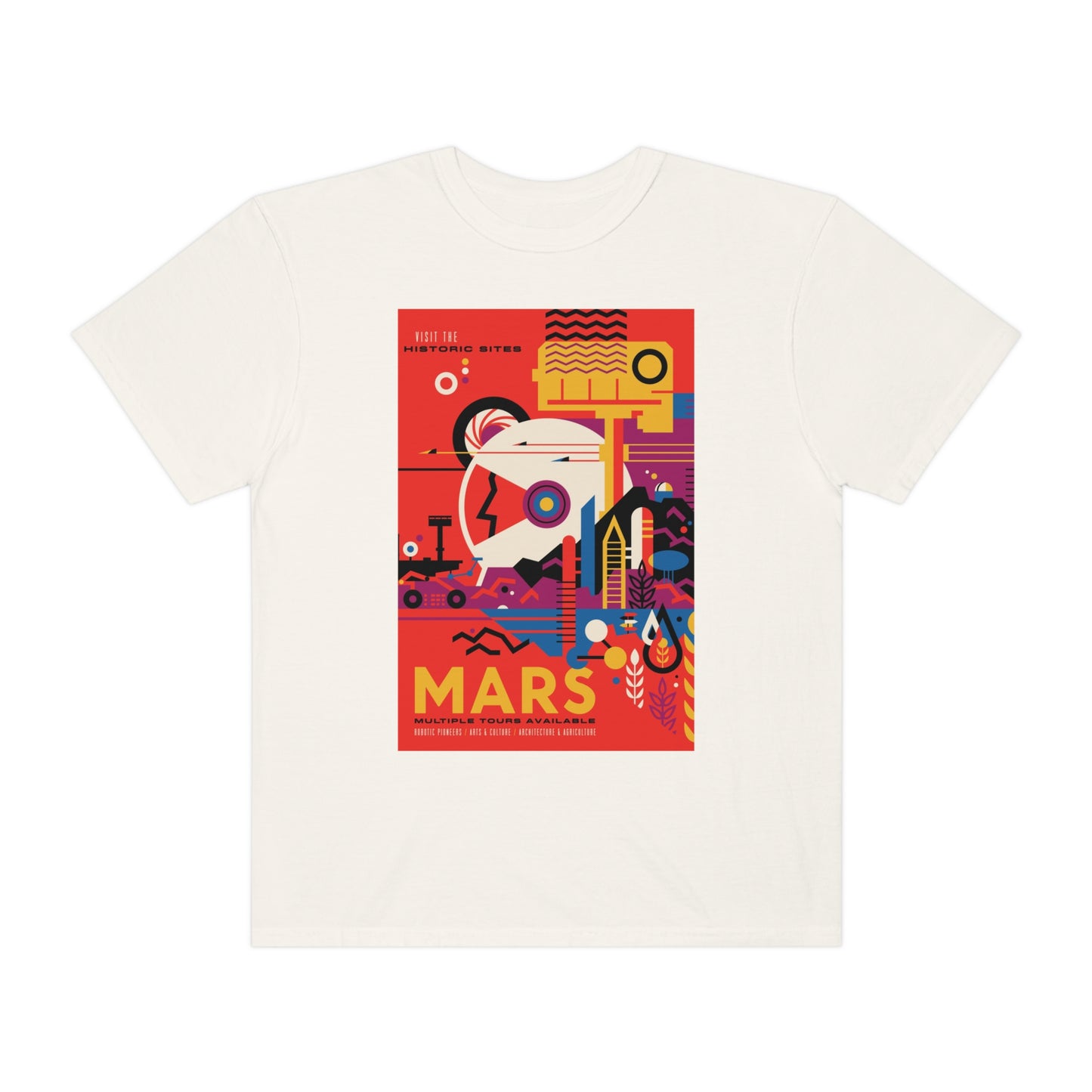 Retrofuturist Mars Tourism Print Shirt