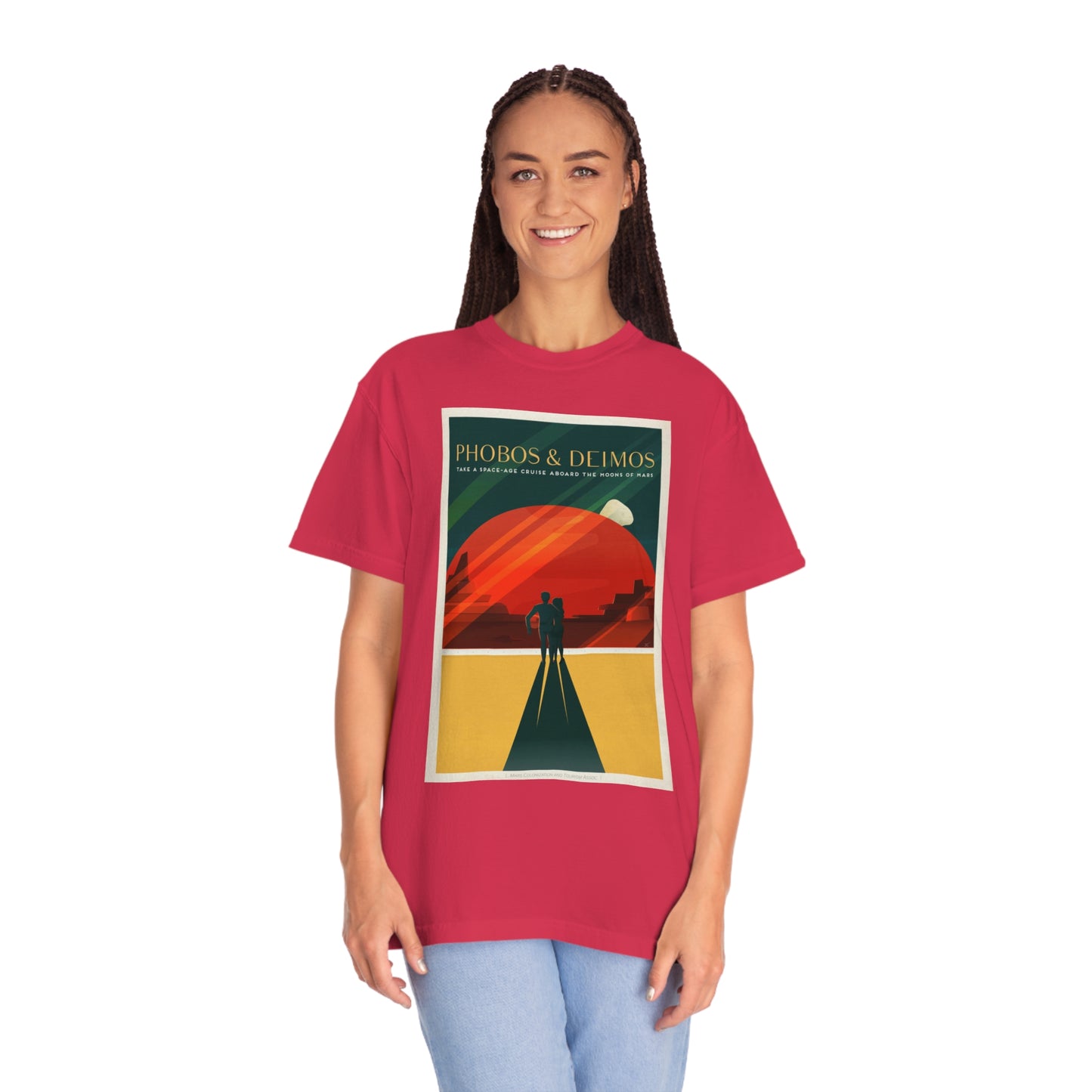 Retrofuturist Mars Space Tourism Print Shirt