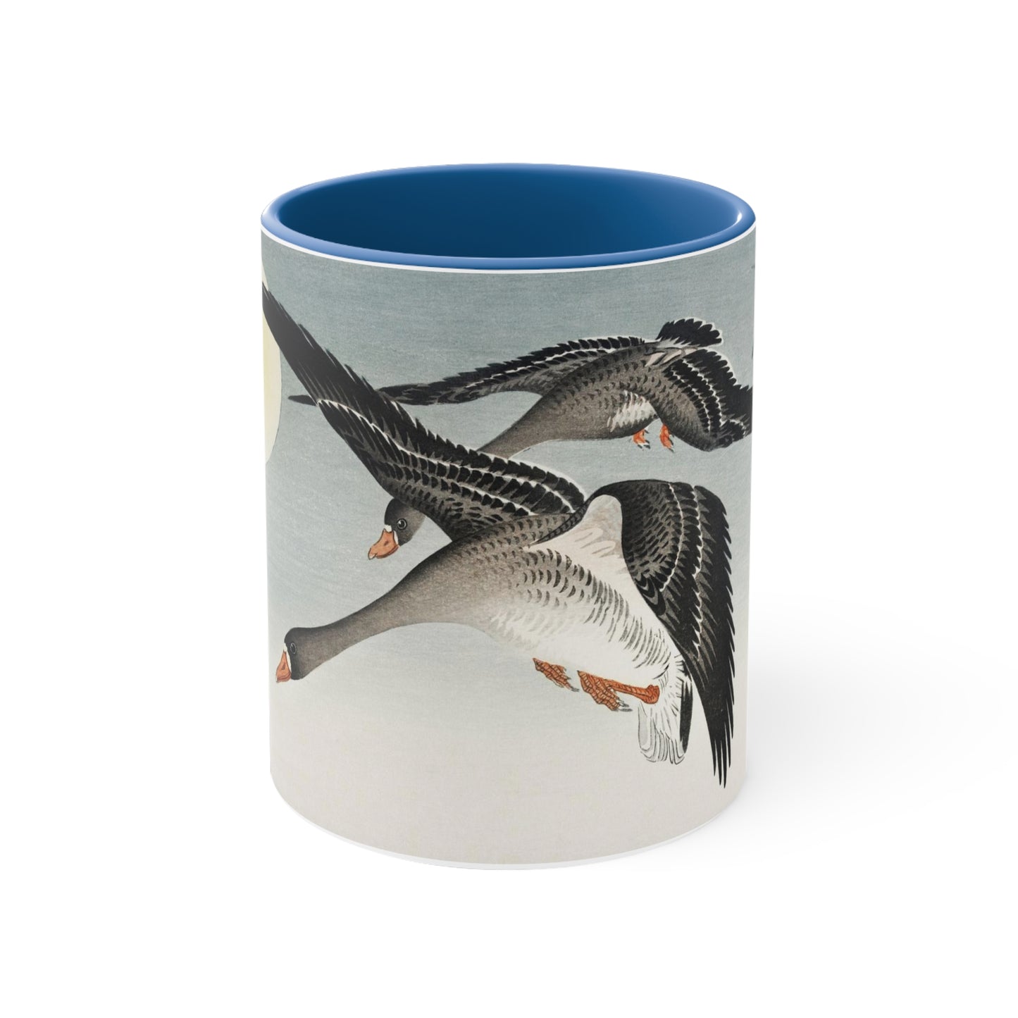 Birds at Full Moon Japanese Print Accent Coffee Mug, 11oz