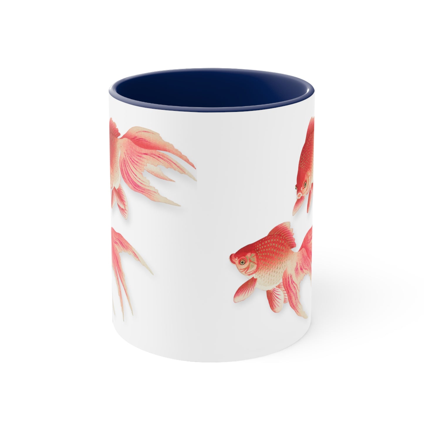 Detail from 'Two Veil Goldfish' Japanese Print Accent Coffee Mug, 11oz