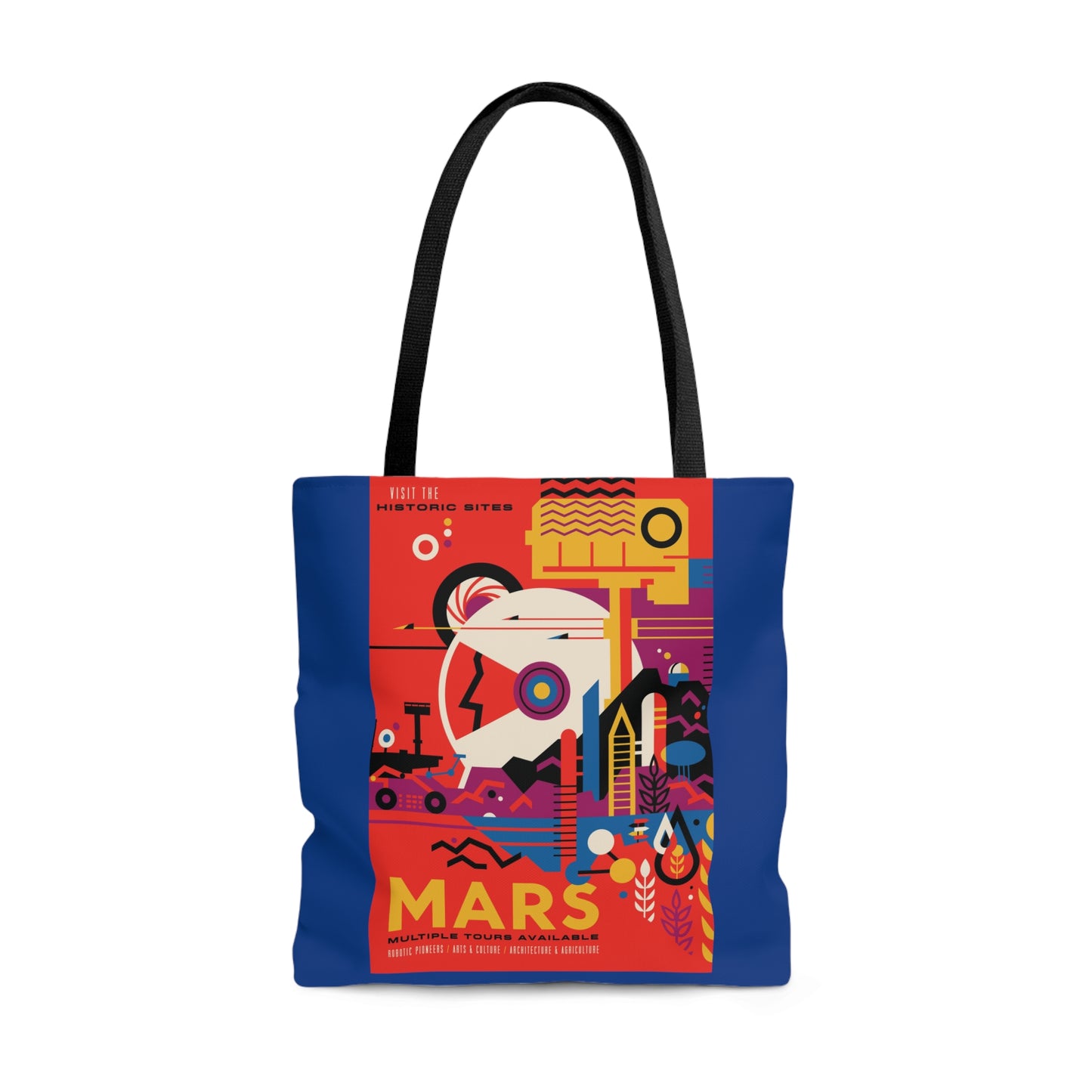Retrofuturist Mars Space Tourism Tote Bag