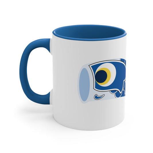 Blue Koinobori (Carp Streamer) Accent Coffee Mug, 11oz