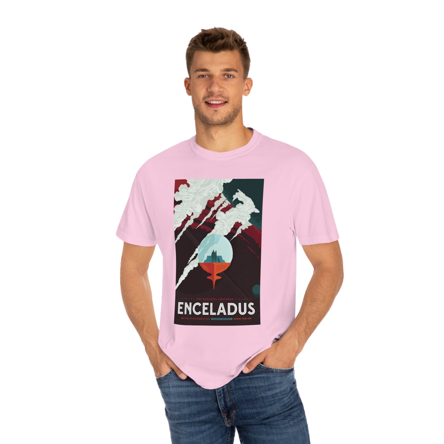 Retrofuturist Enceladus Tourism Print Shirt