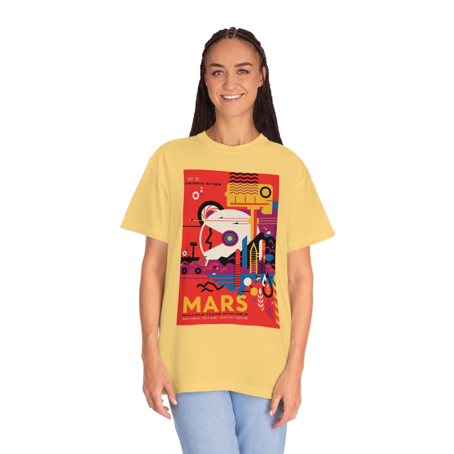 Retrofuturist Mars Tourism Print Shirt