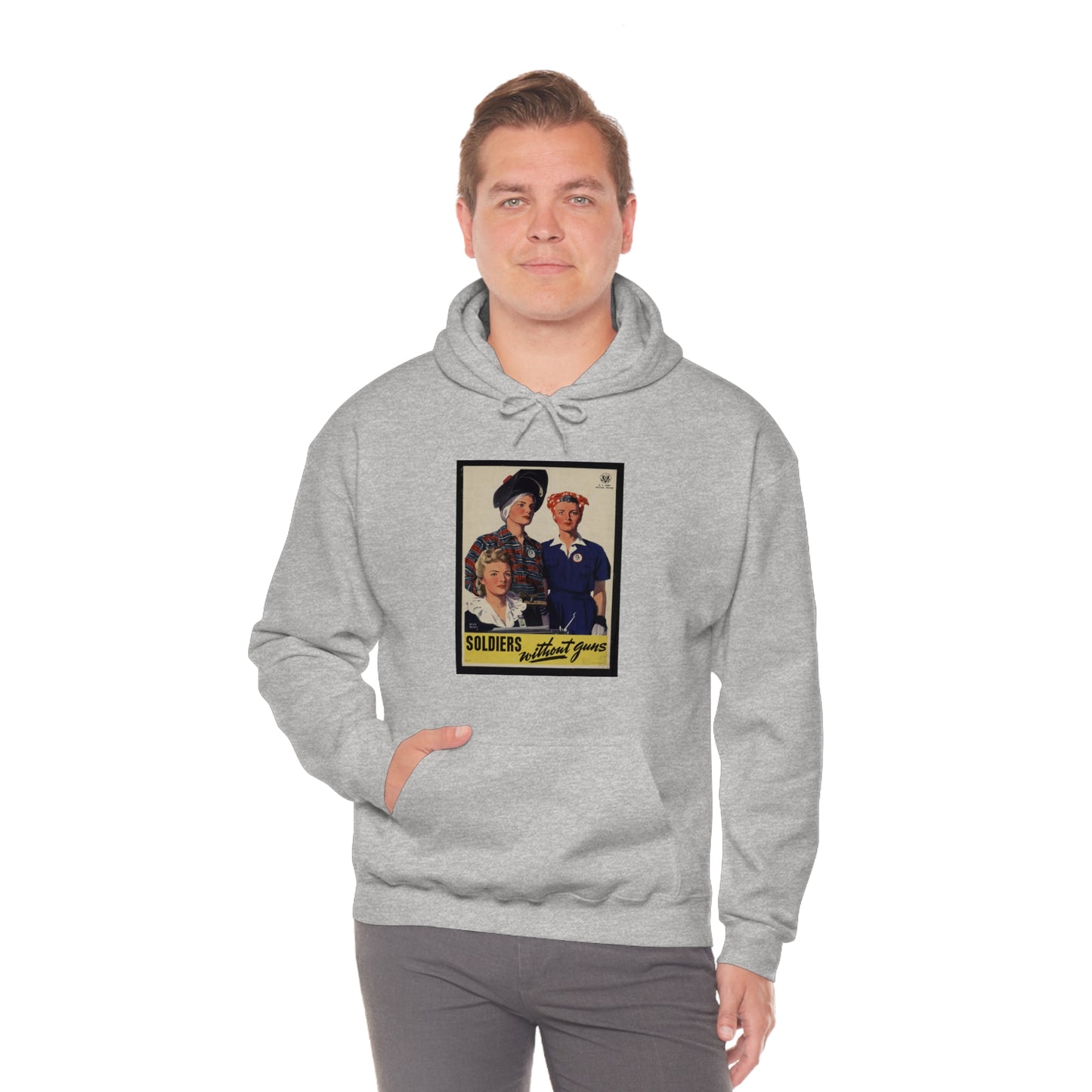 Vintage 'Soldiers Without Guns' Hooded Sweatshirt