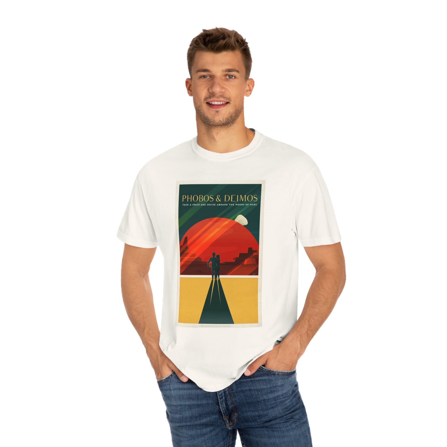 Retrofuturist Mars Space Tourism Print Shirt