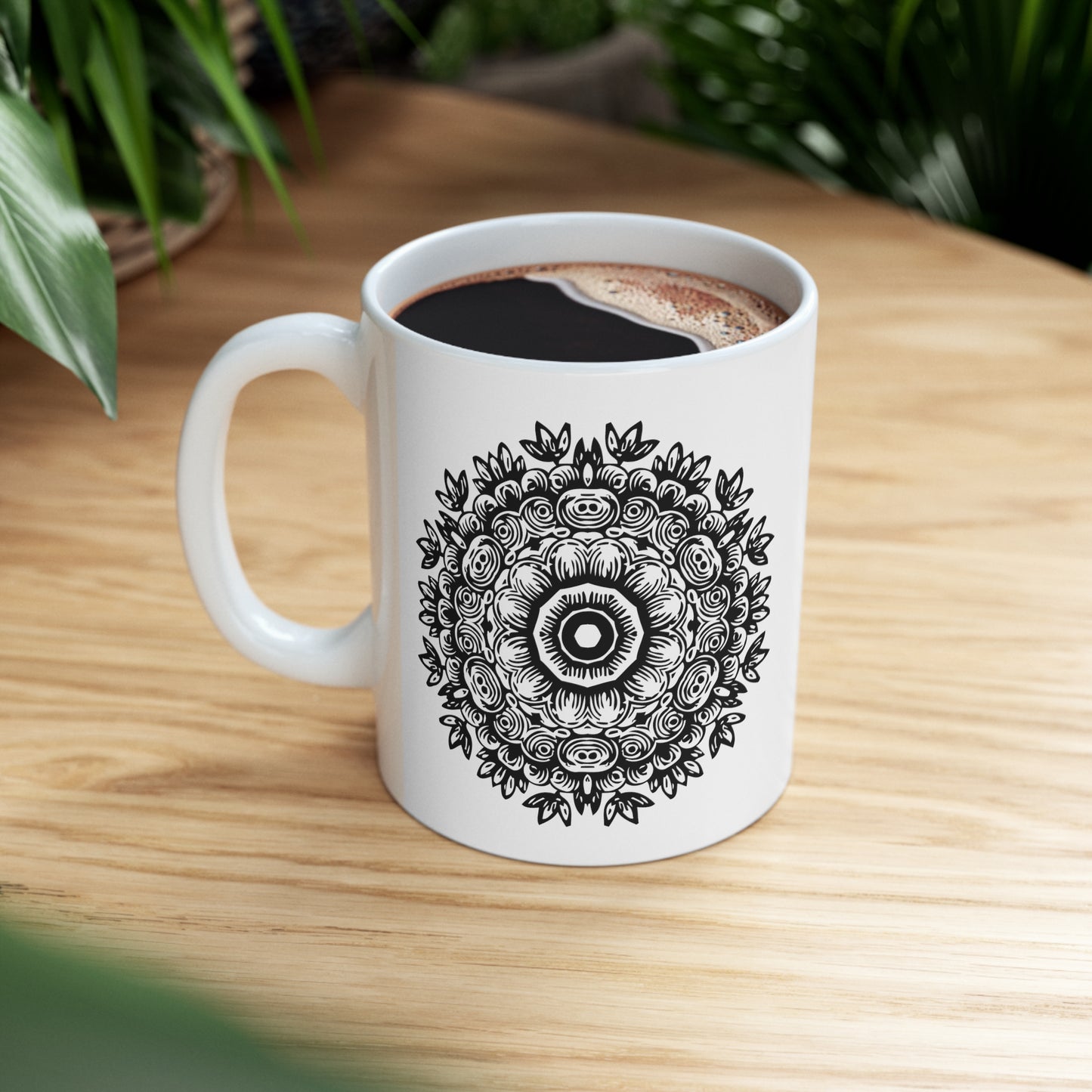 Flower Mandala Ceramic Mug 11oz