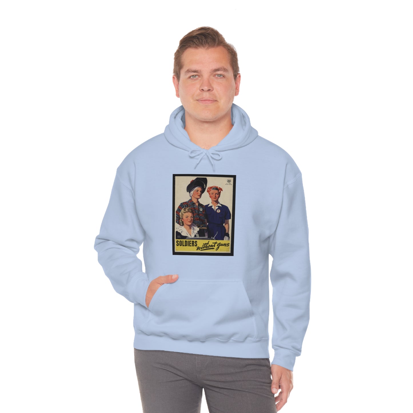 Vintage 'Soldiers Without Guns' Hooded Sweatshirt