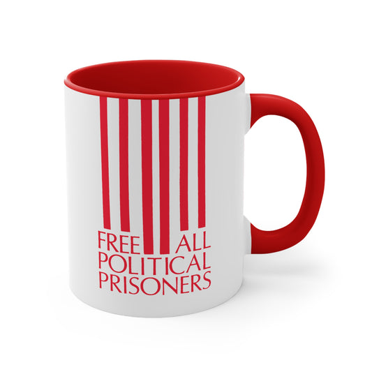 'Free All Political Prisoners' Accent Coffee Mug, 11oz