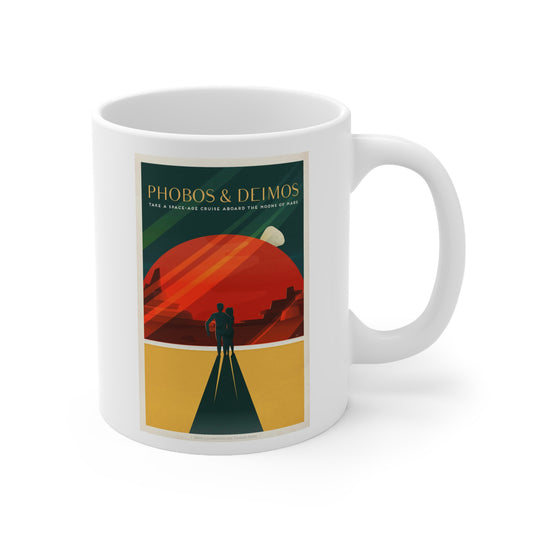 Retrofuturist Mars Space Tourism Ceramic Mug 11oz