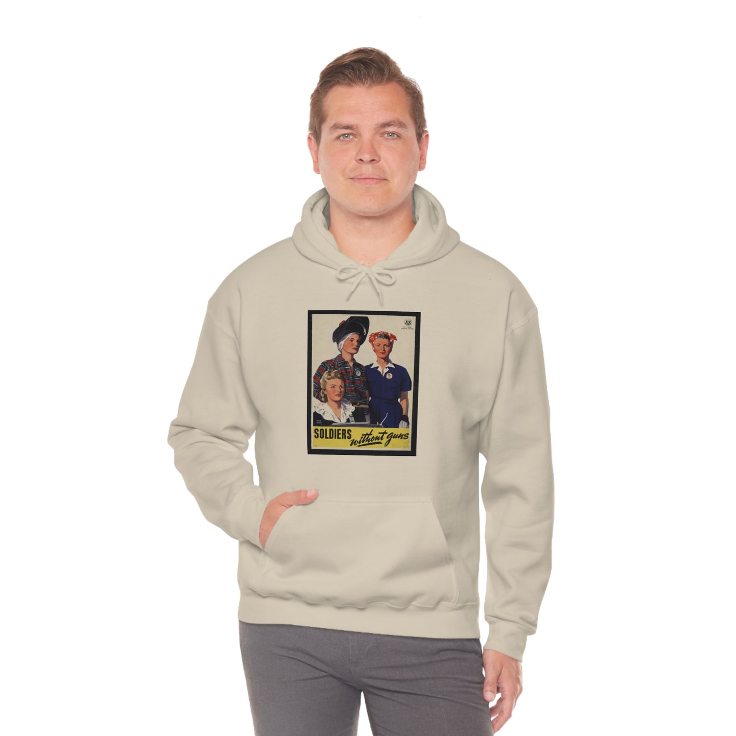 Vintage 'Soldiers Without Guns' Hooded Sweatshirt