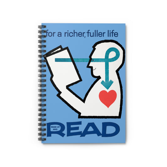 'For a Fuller Life, Read' Light Blue Spiral Notebook - Ruled Line