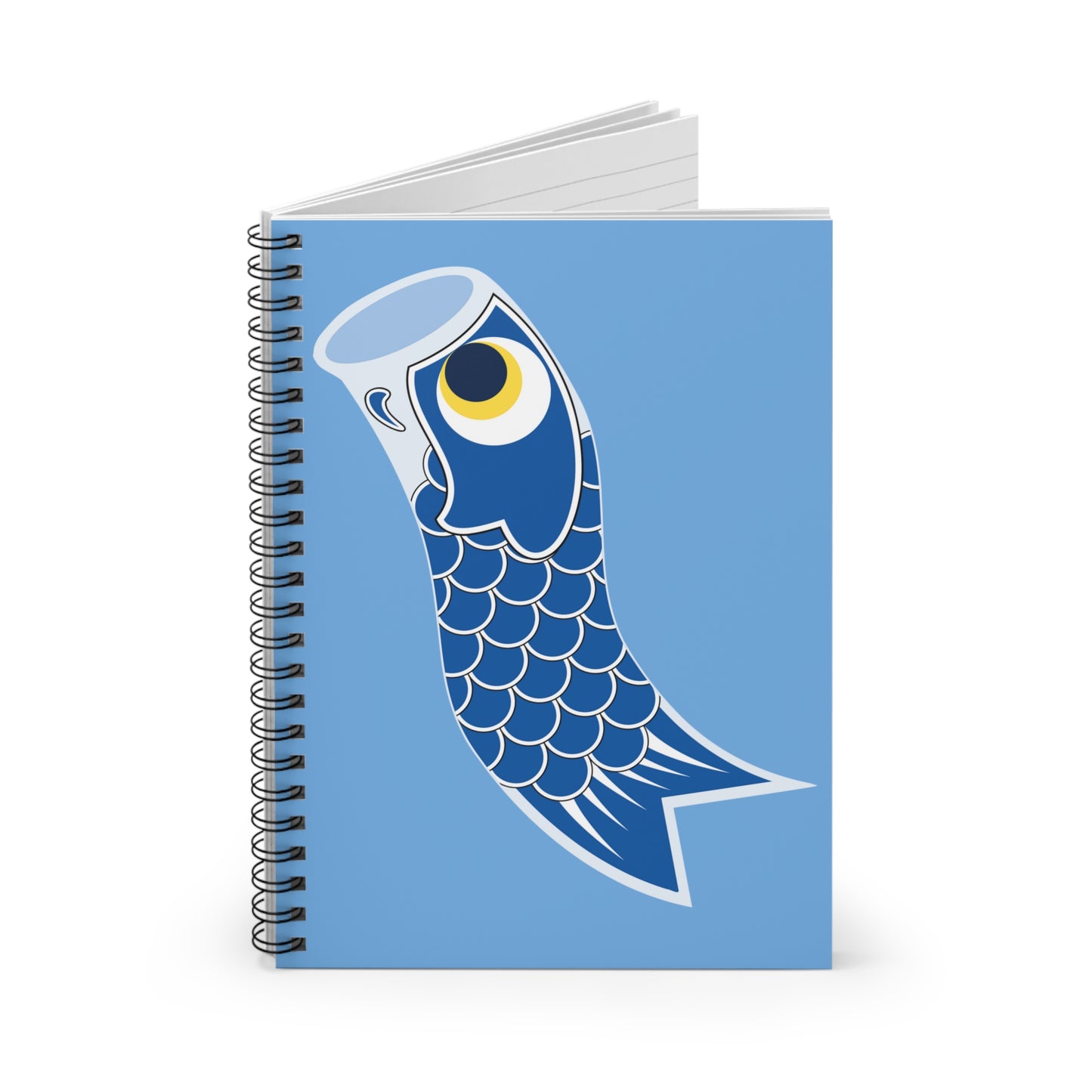 Blue Koinobori (Carp Streamer) Spiral Notebook - Ruled Line