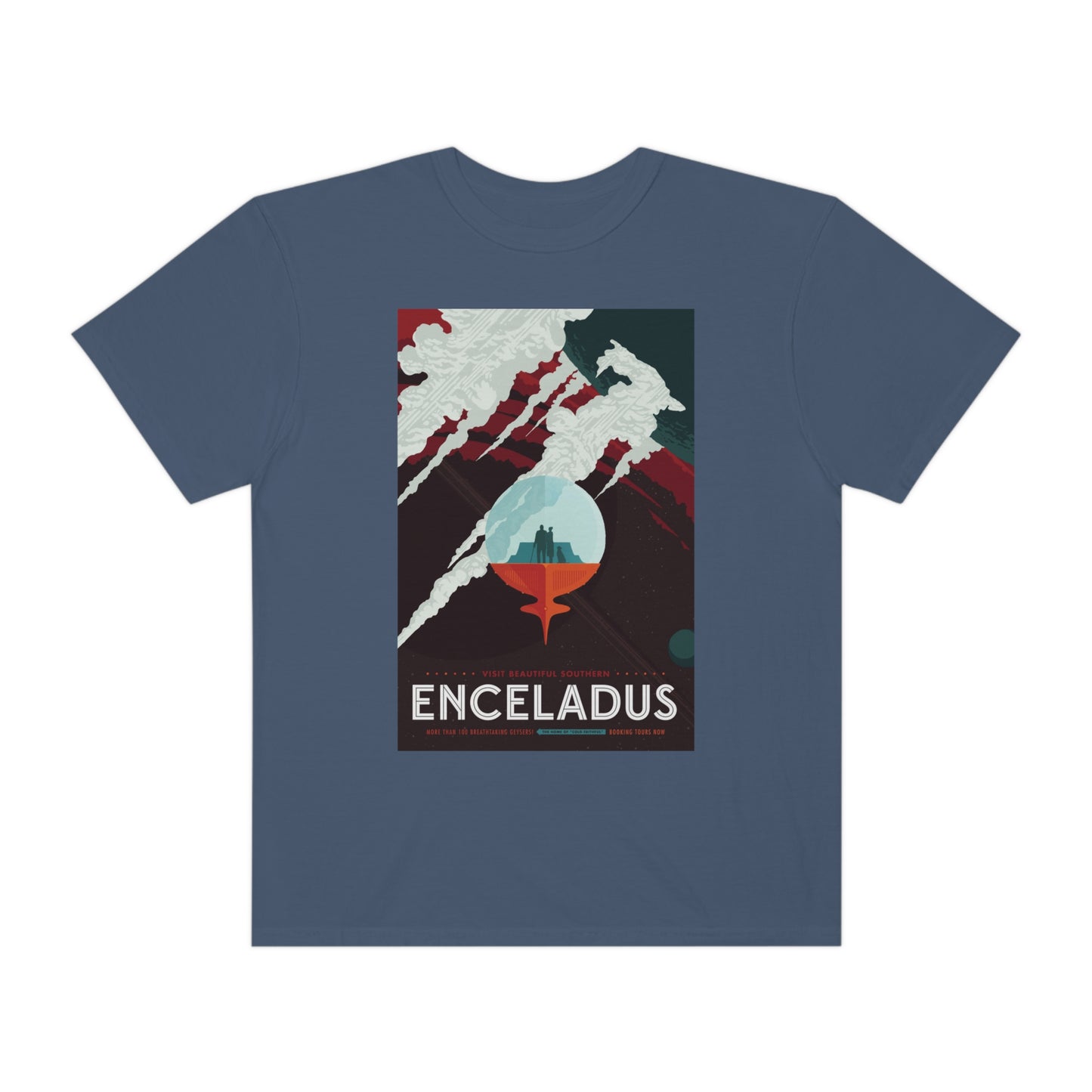 Retrofuturist Enceladus Tourism Print Shirt