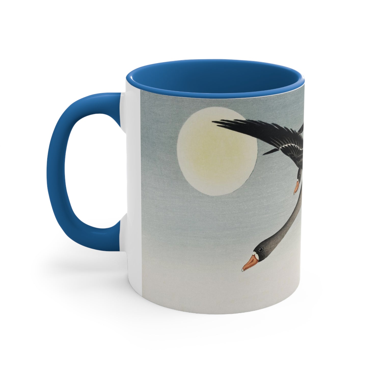 Birds at Full Moon Japanese Print Accent Coffee Mug, 11oz