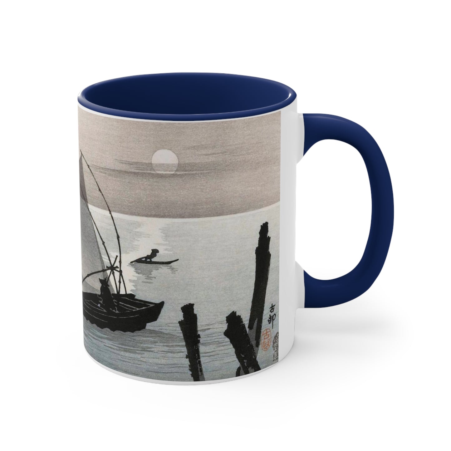 Fishing Boats at Full Moon Accent Coffee Mug, 11oz