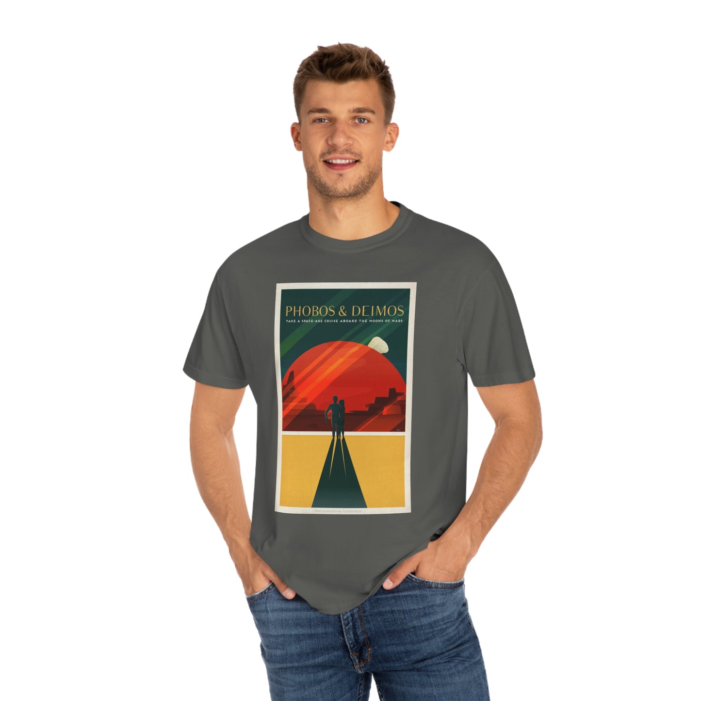 Retrofuturist Mars Space Tourism Print Shirt