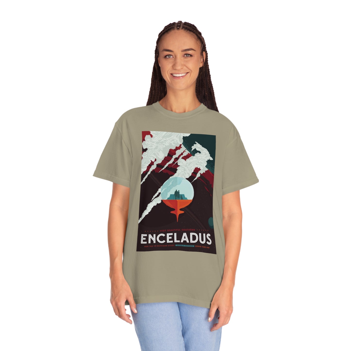 Retrofuturist Enceladus Tourism Print Shirt