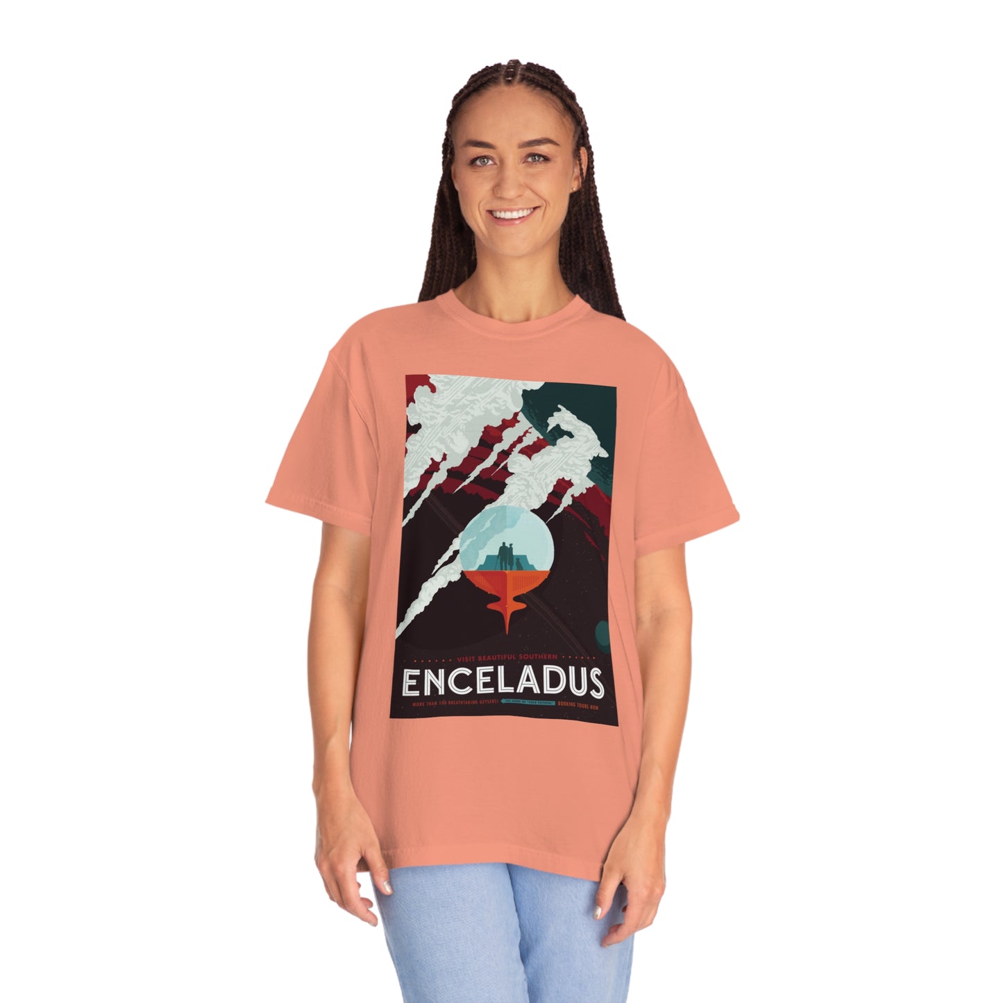 Retrofuturist Enceladus Tourism Print Shirt