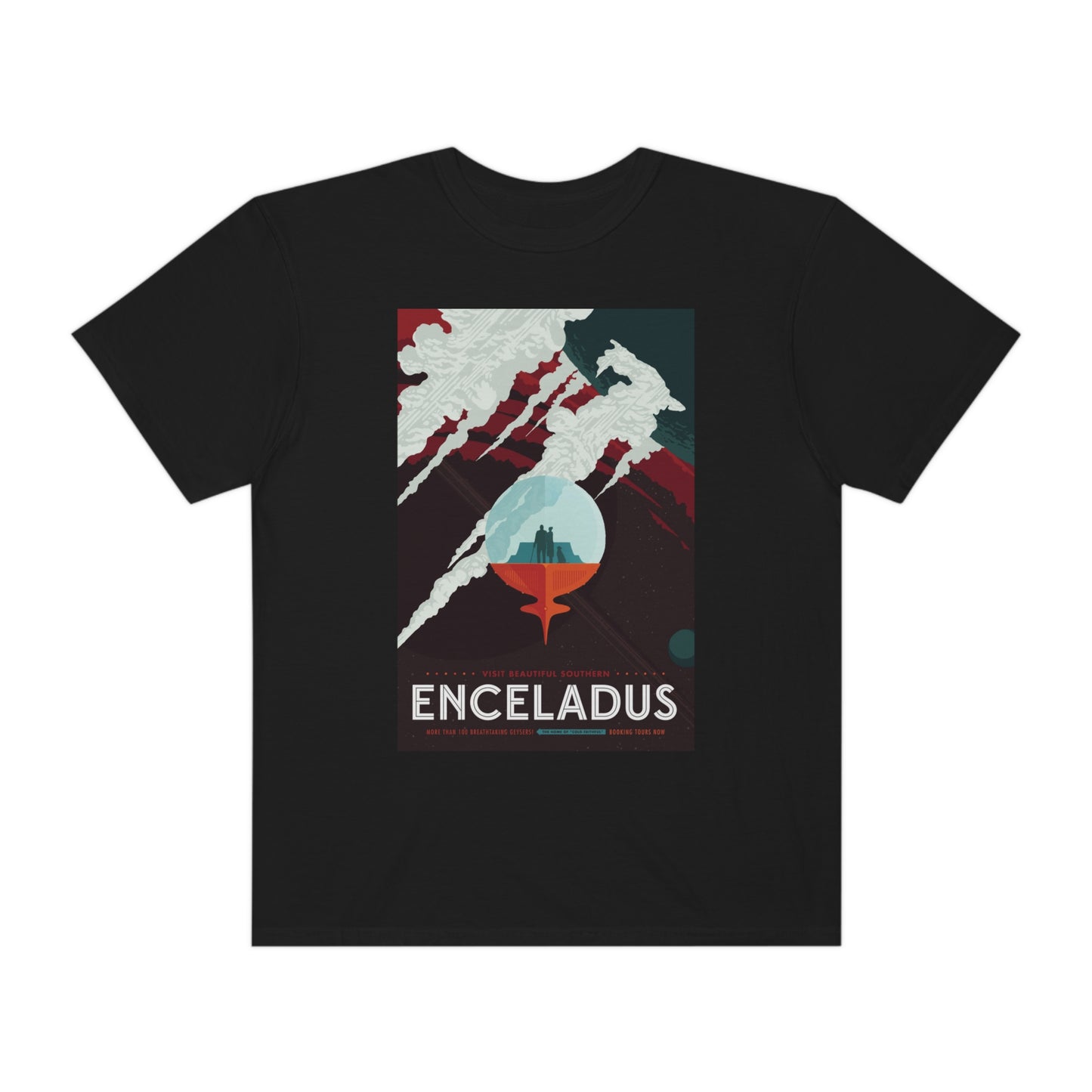 Retrofuturist Enceladus Tourism Print Shirt