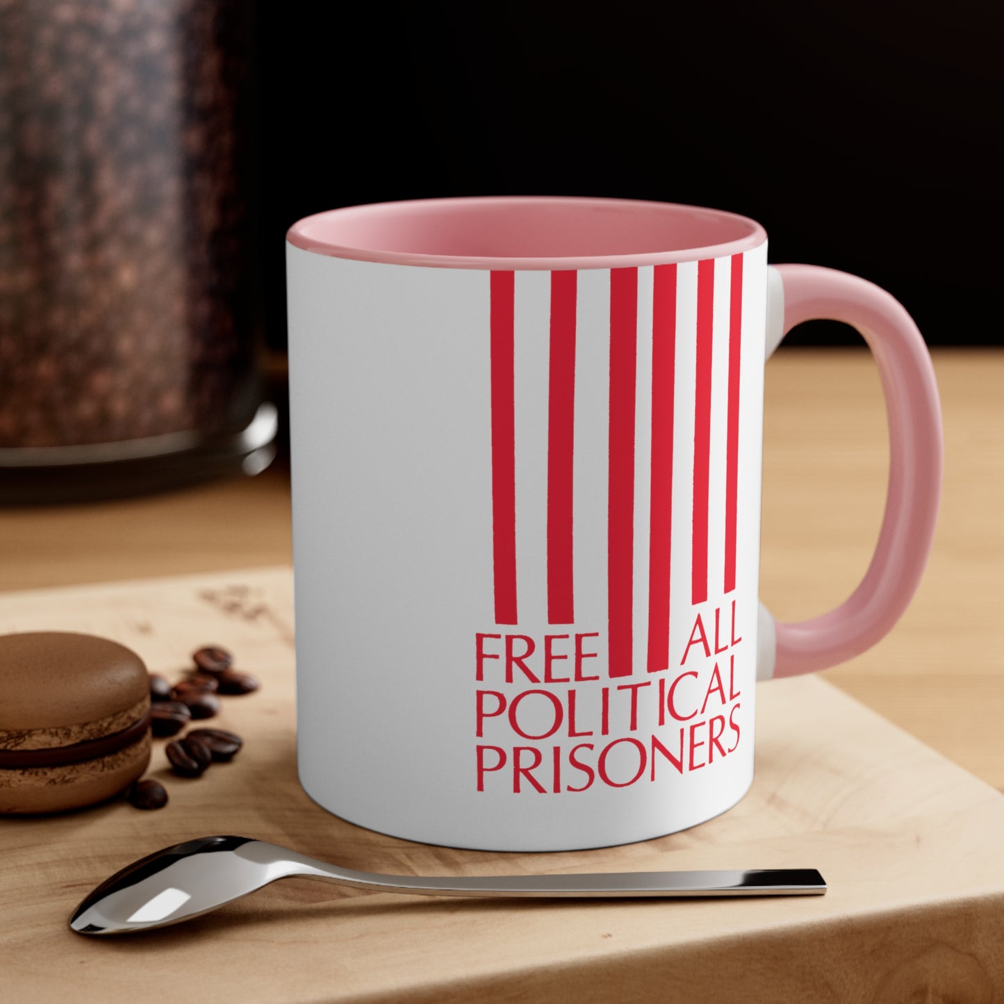 'Free All Political Prisoners' Accent Coffee Mug, 11oz