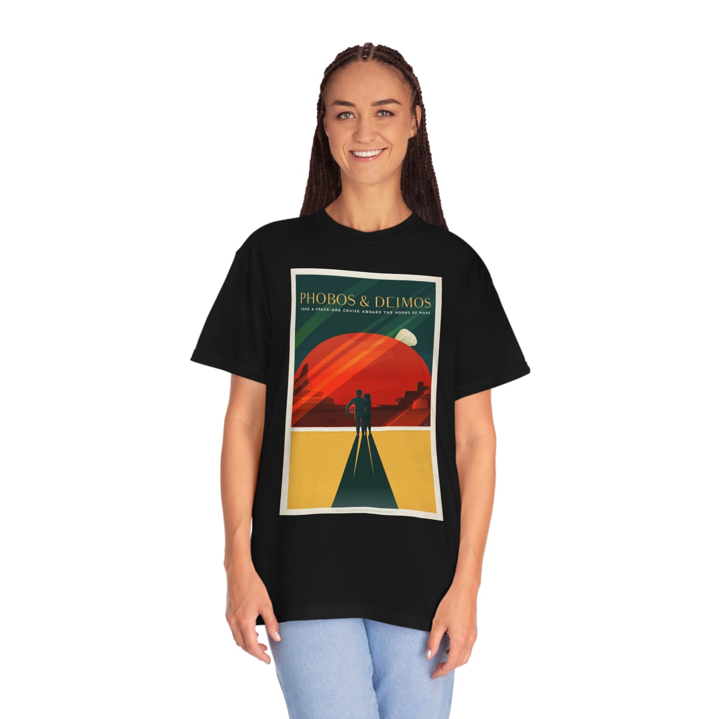 Retrofuturist Mars Space Tourism Print Shirt