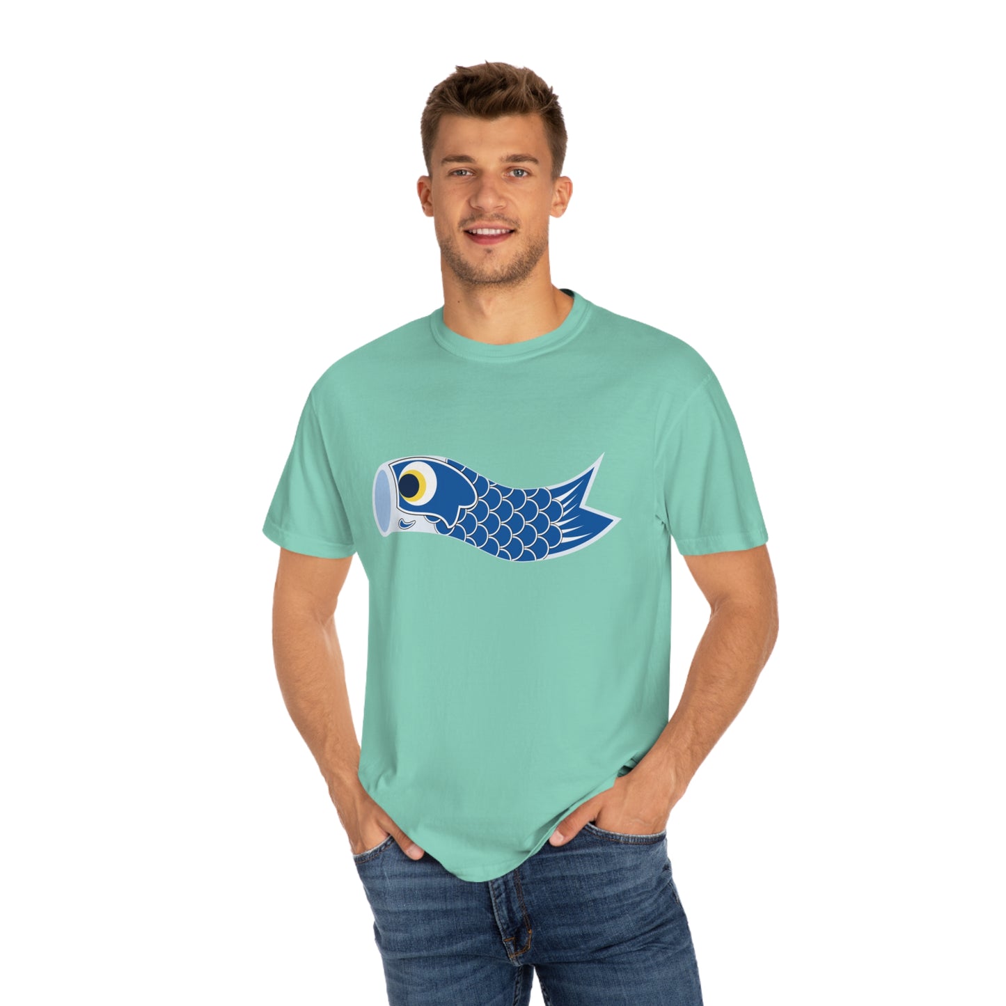 Blue Koinobori (Carp Kite) Print Shirt