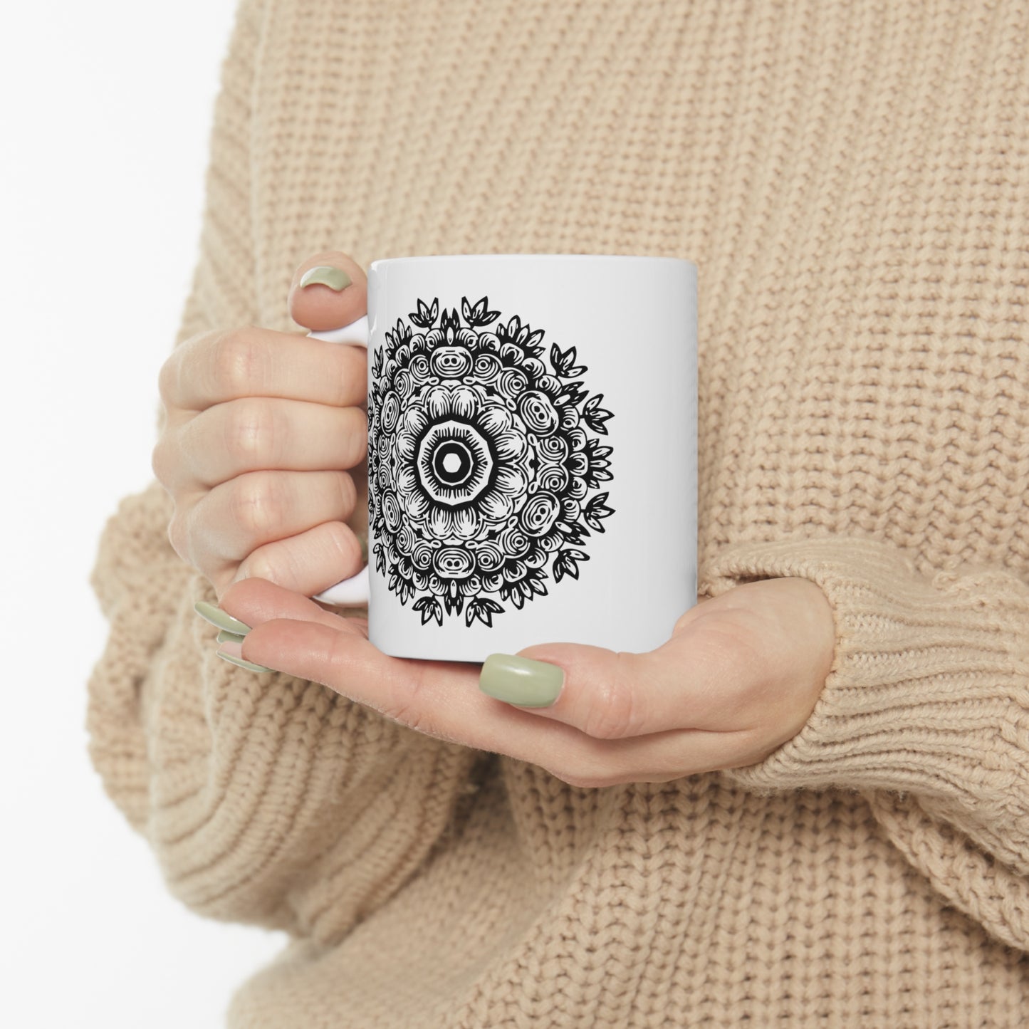 Flower Mandala Ceramic Mug 11oz