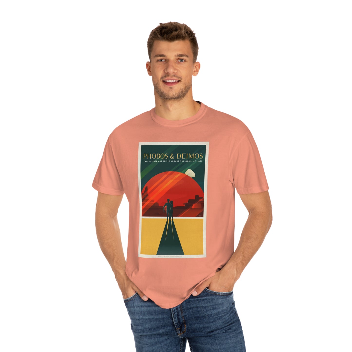 Retrofuturist Mars Space Tourism Print Shirt