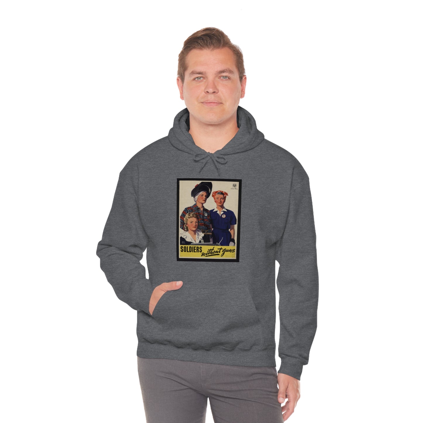 Vintage 'Soldiers Without Guns' Hooded Sweatshirt