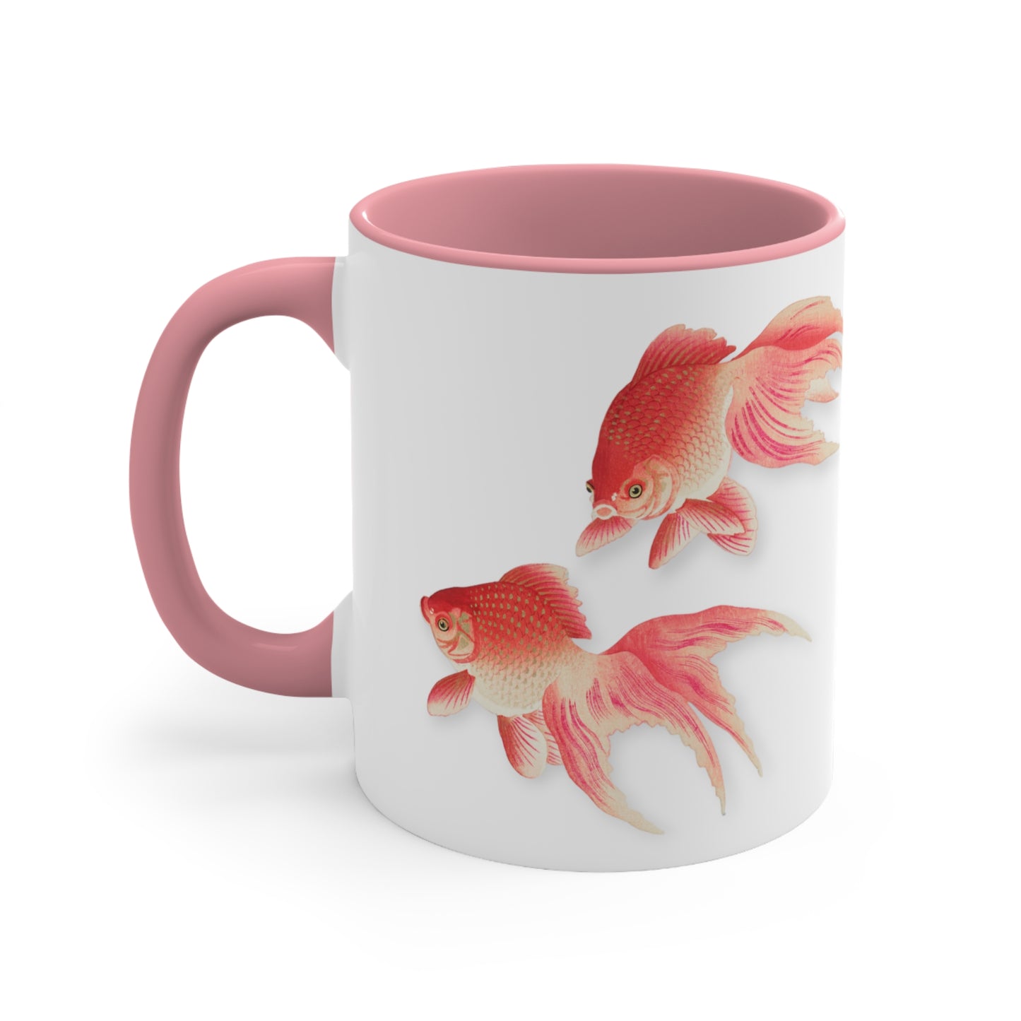 Detail from 'Two Veil Goldfish' Japanese Print Accent Coffee Mug, 11oz