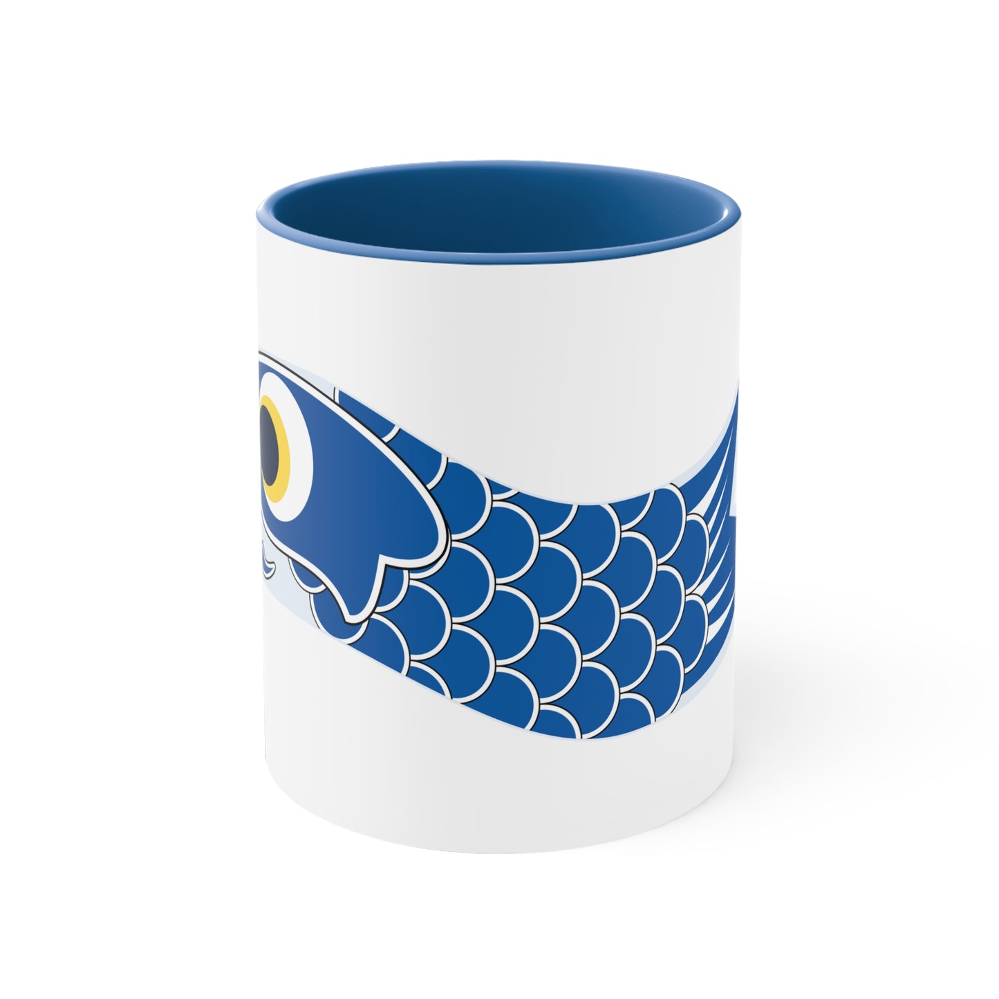Blue Koinobori (Carp Streamer) Accent Coffee Mug, 11oz