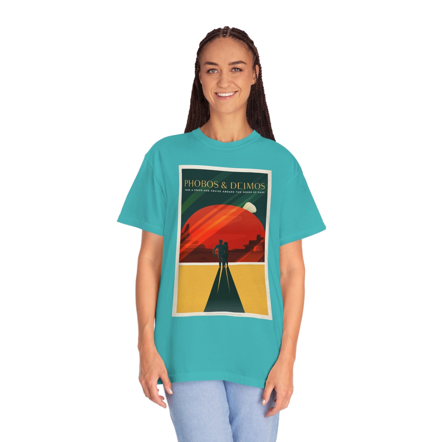 Retrofuturist Mars Space Tourism Print Shirt