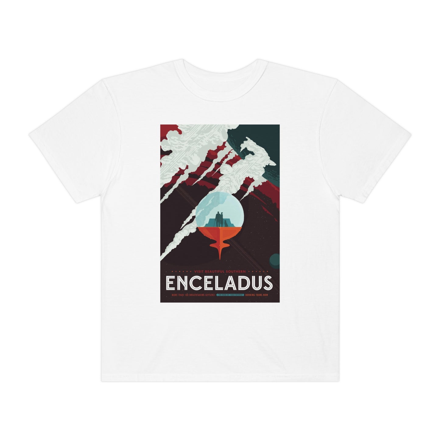 Retrofuturist Enceladus Tourism Print Shirt