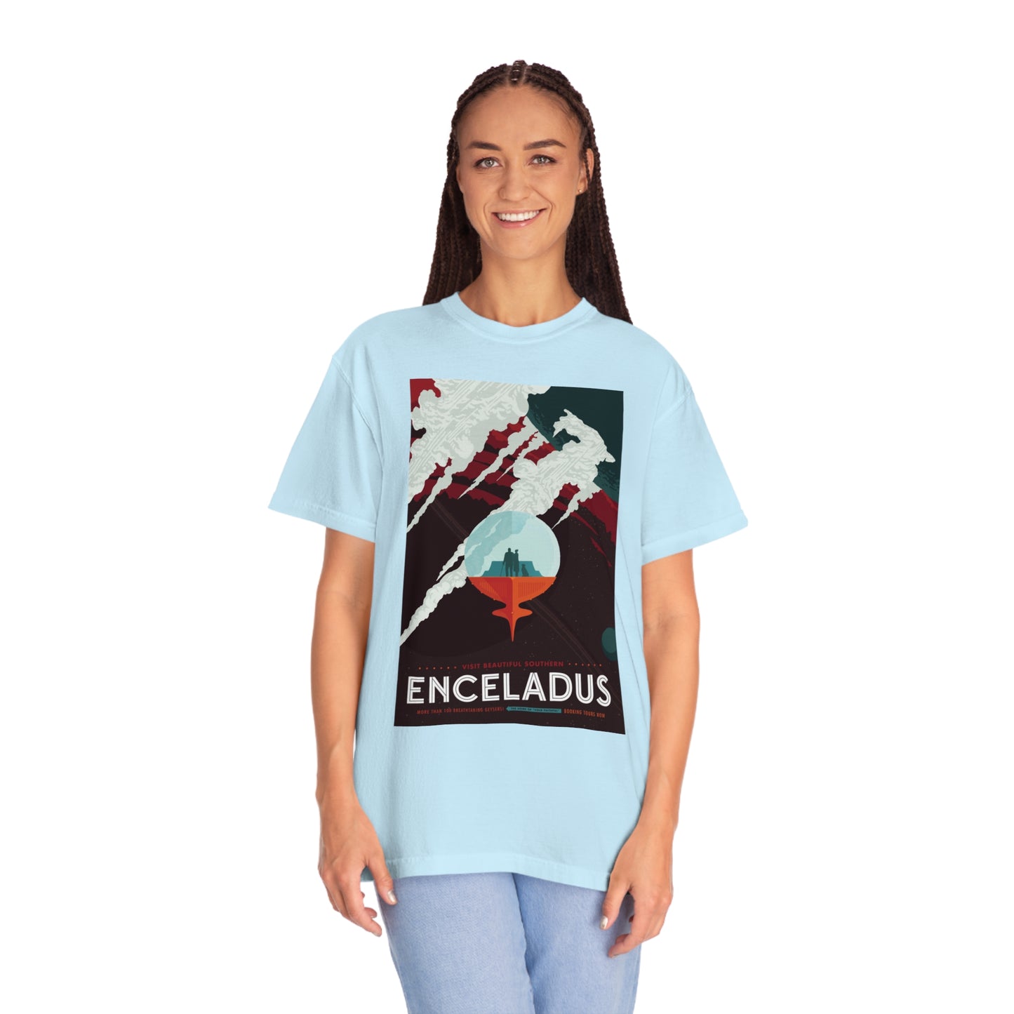 Retrofuturist Enceladus Tourism Print Shirt