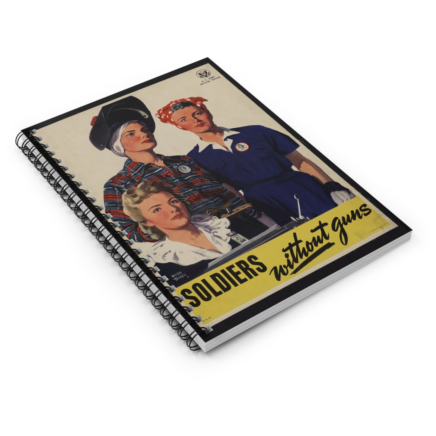Vintage 'Soldiers Without Guns' Spiral Notebook - Ruled Line