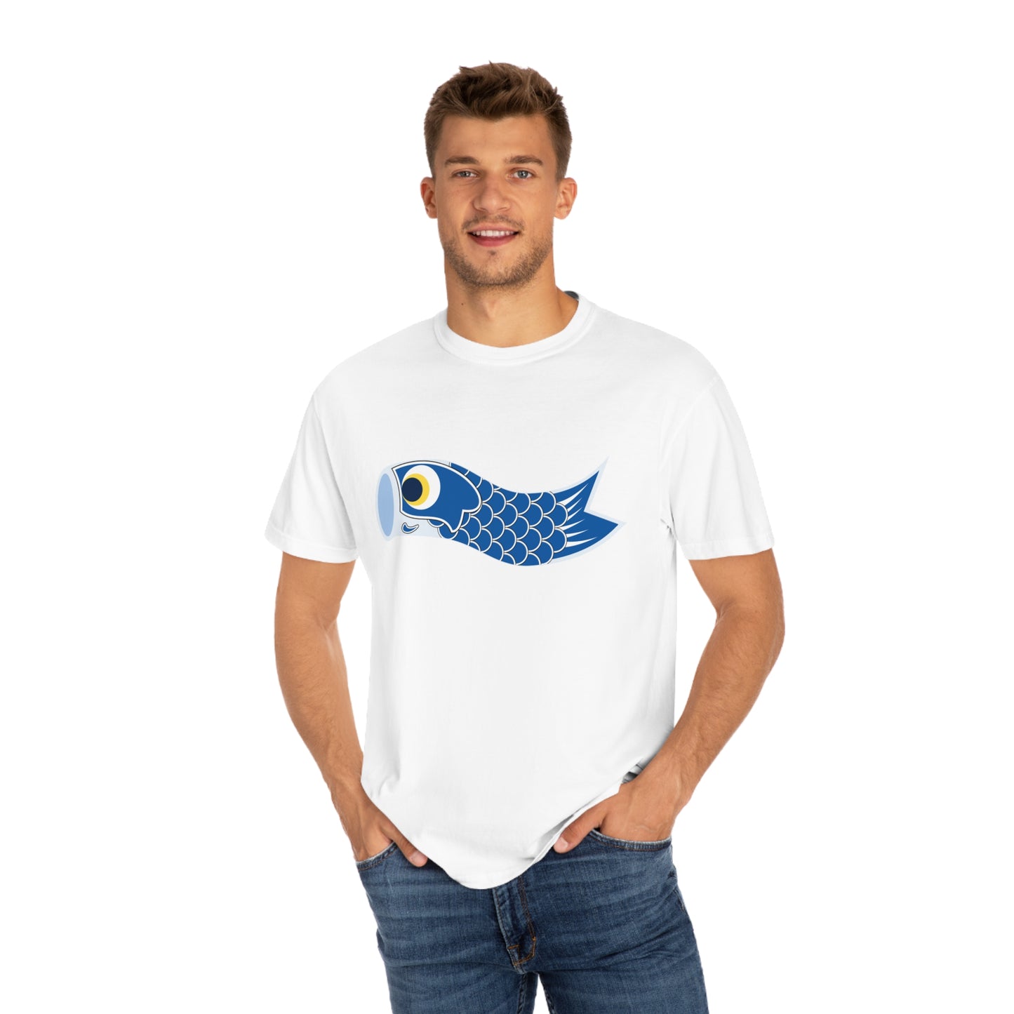 Blue Koinobori (Carp Kite) Print Shirt