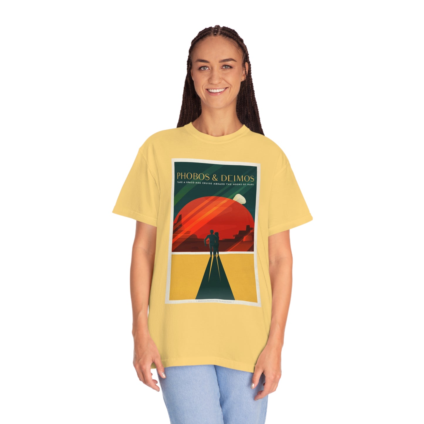 Retrofuturist Mars Space Tourism Print Shirt