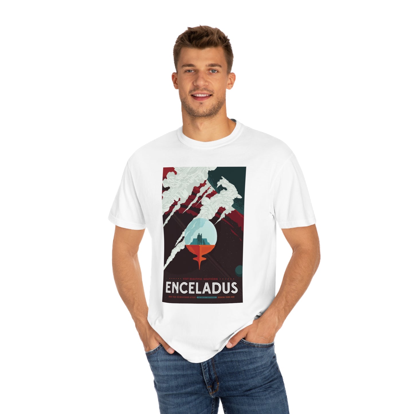 Retrofuturist Enceladus Tourism Print Shirt