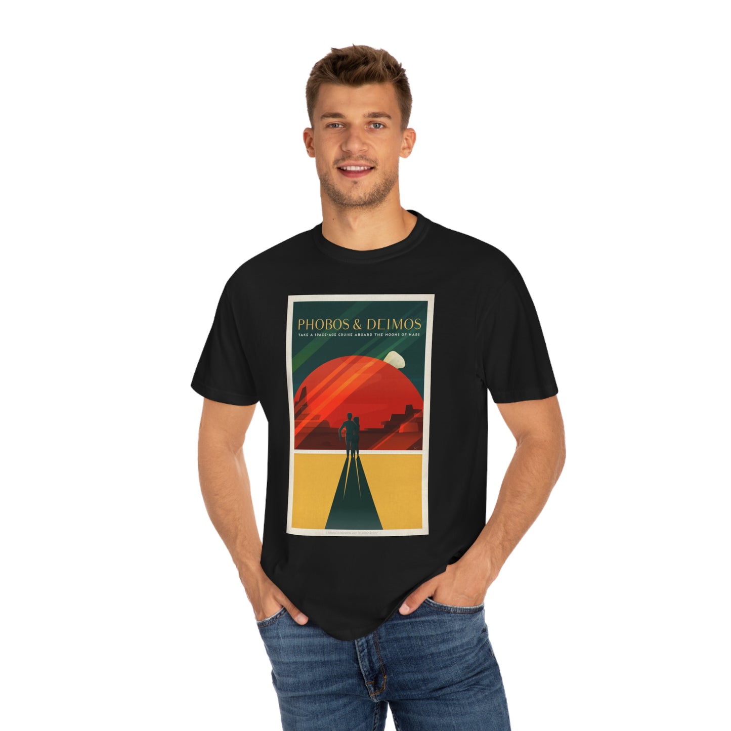 Retrofuturist Mars Space Tourism Print Shirt