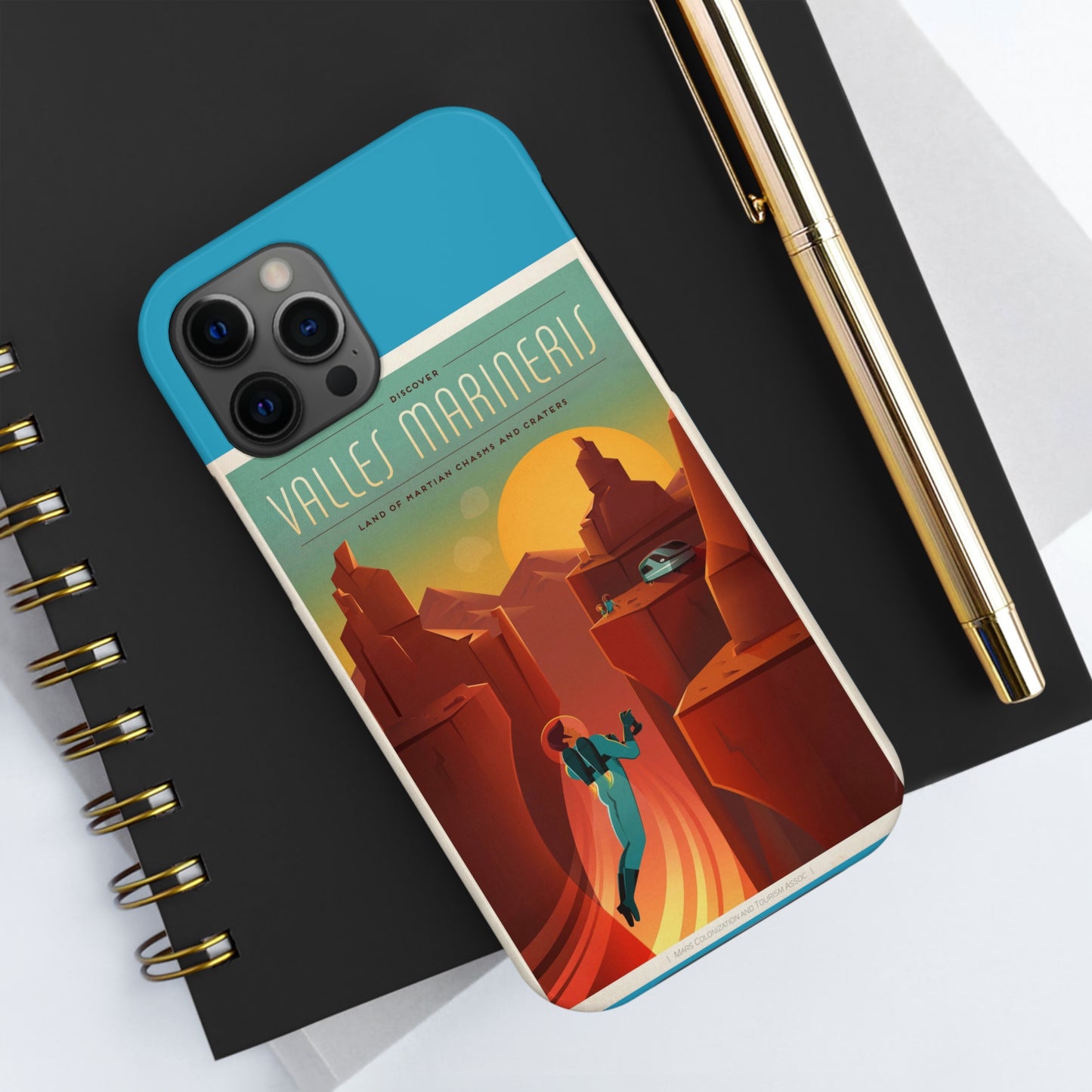 Retrofuturist Mars Space Tourism Tough Phone Cases