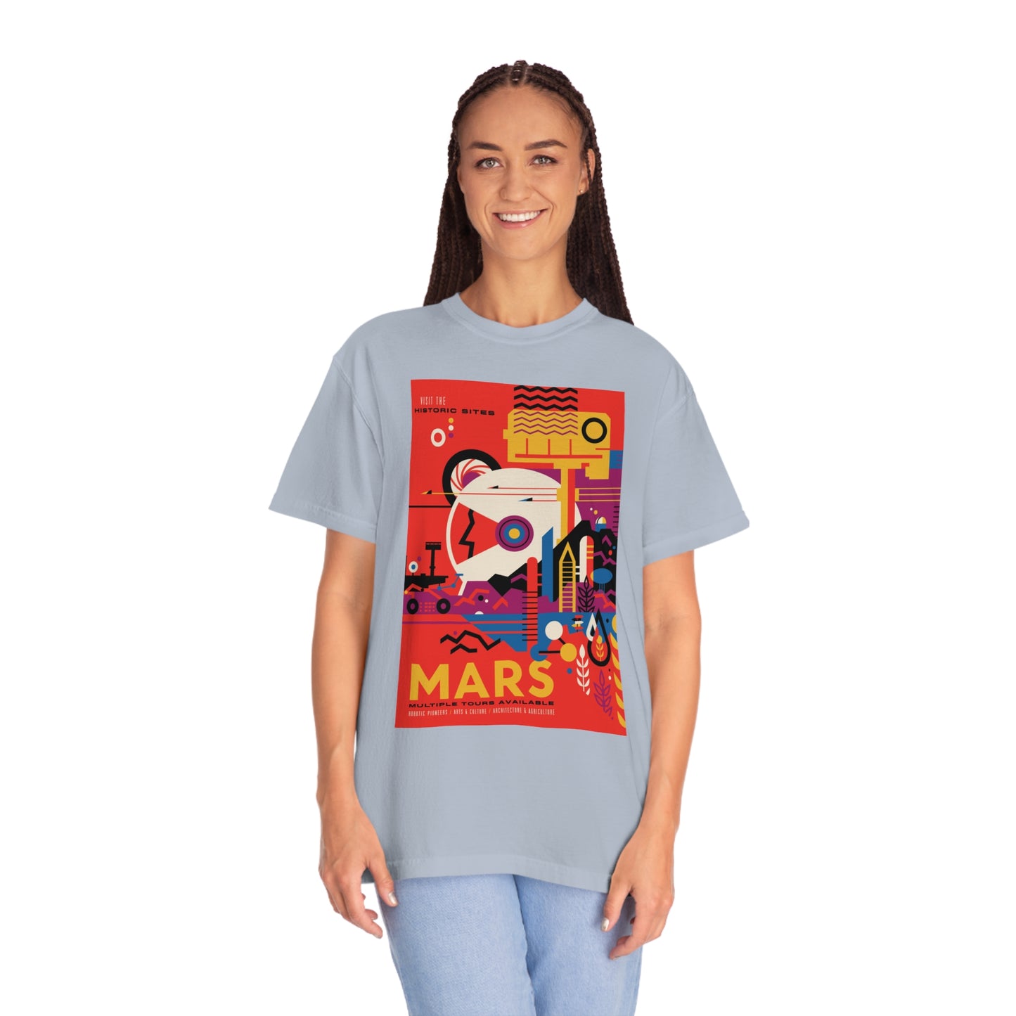 Retrofuturist Mars Tourism Print Shirt