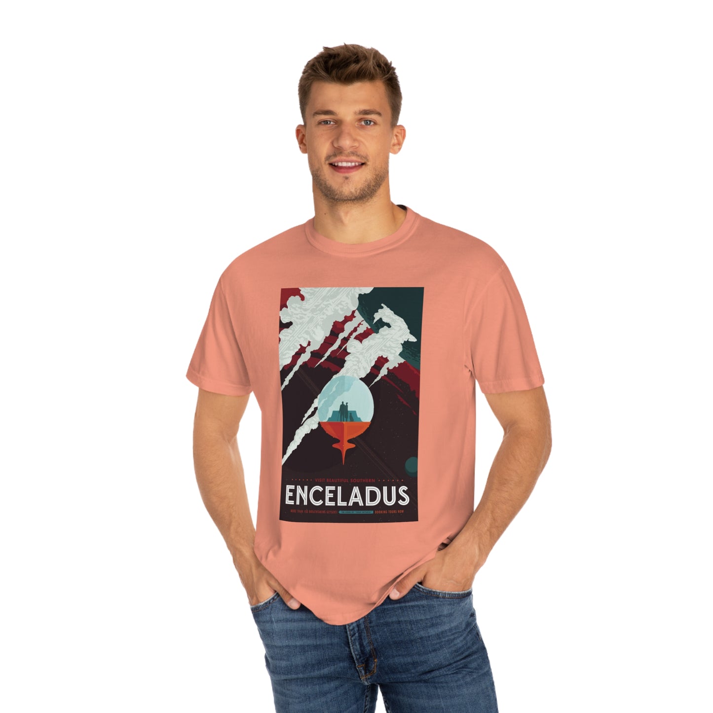 Retrofuturist Enceladus Tourism Print Shirt