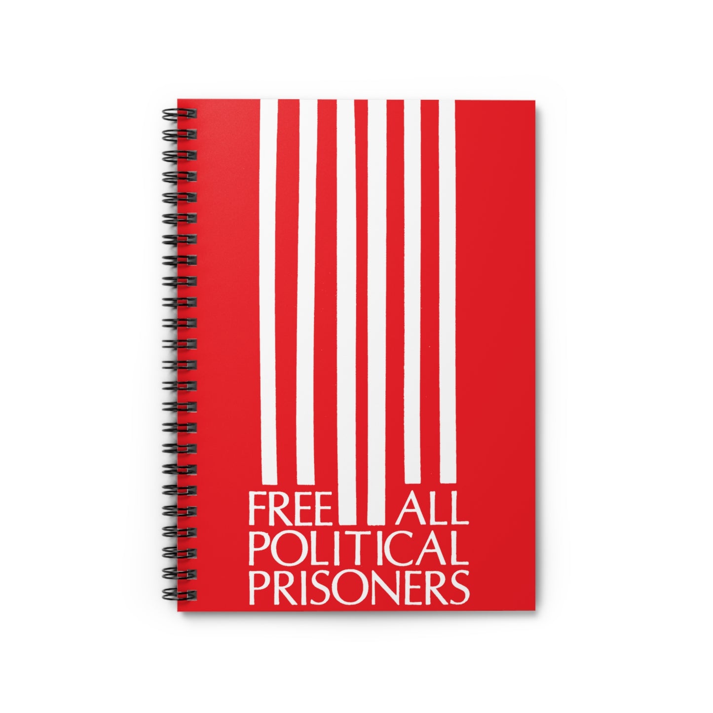 'Free All Political Prisoners' Red Spiral Notebook - Ruled Line