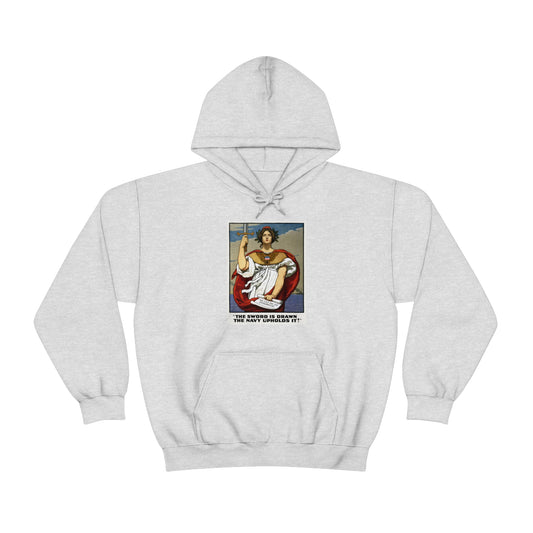 Vintage 'Sword Is Drawn' WWI Propaganda Hooded Sweatshirt